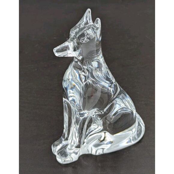 Baccarat Crystal Egyptian Dog Figurine Paperweight 6.25" France - Picture 1 of 11